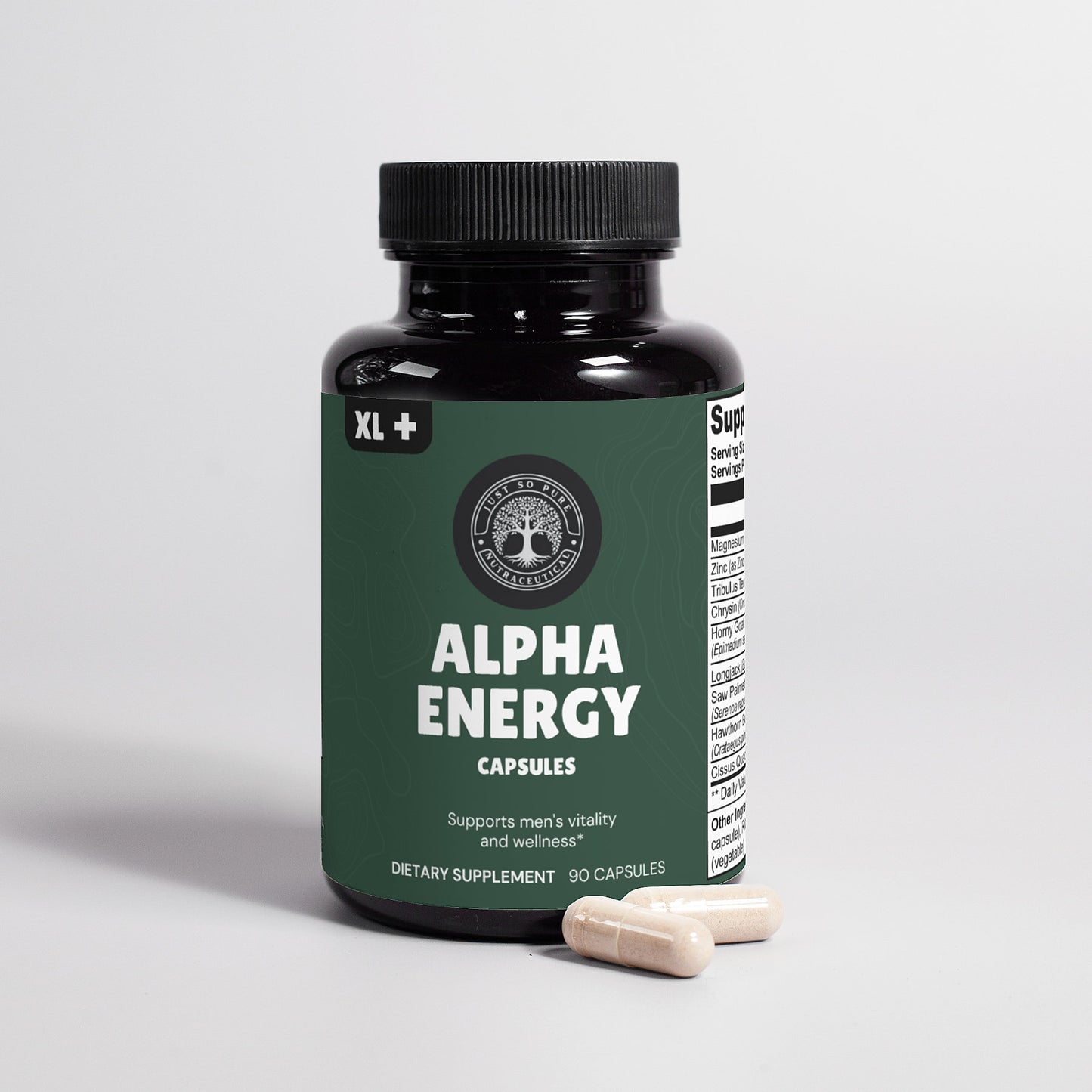 Alpha Energy: Support Men's Vitality and Wellness: Our carefully crafted dietary supplement is designed to promote men's health and well-being without containing testosterone.