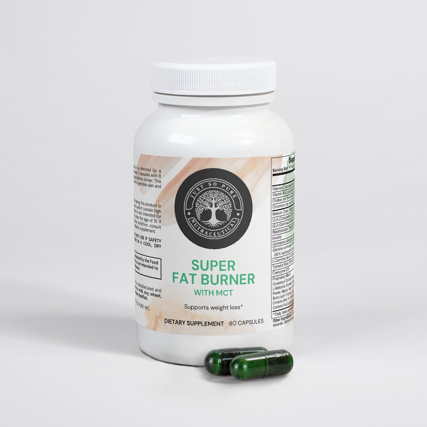 Super Fat Burner with MCT: Super Fat Burner with MCT combines Vitamin C, Vitamin B6, Choline, Chromium, L-Carnitine, and medium-chain triglycerides (MCT) to deliver a healthy approach to fat burning and consequent weight loss.